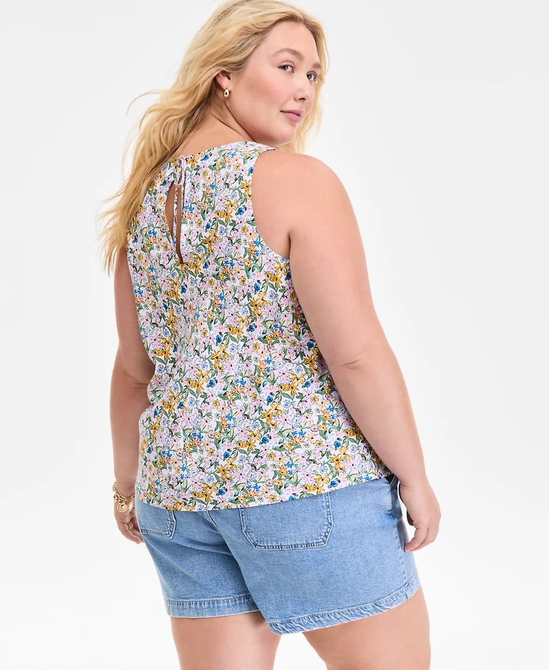 On 34th Trendy Plus Floral-Print Tank Top, Exclusively at Macy's