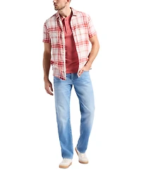 Men's Sagrino Fitted Short Sleeve Plaid Button-Front Shirt