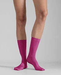 Lechery Women's Set of 2 Lustrous Silky Shiny Sheer Dress Socks SKU15002-bl