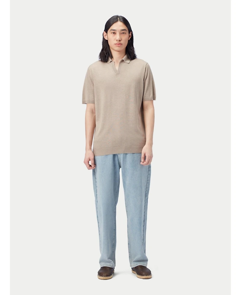 Gobi Cashmere Men's Silk Polo Shirt