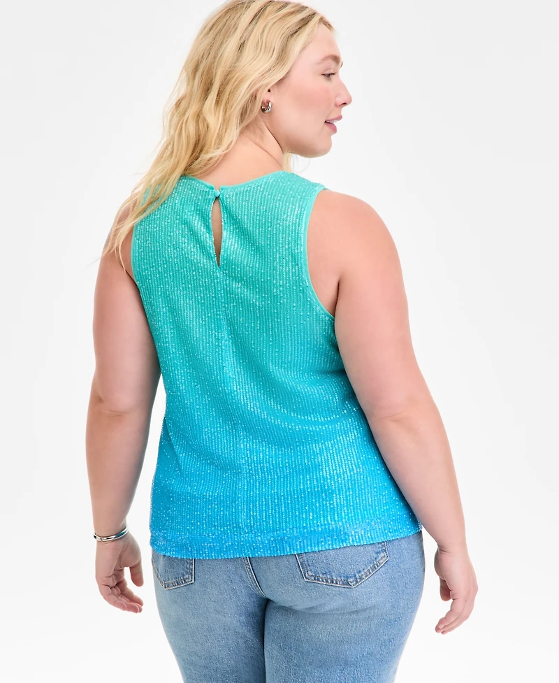 On 34th Plus Ombre Sequined Tank Top, Exclusively at Macy's
