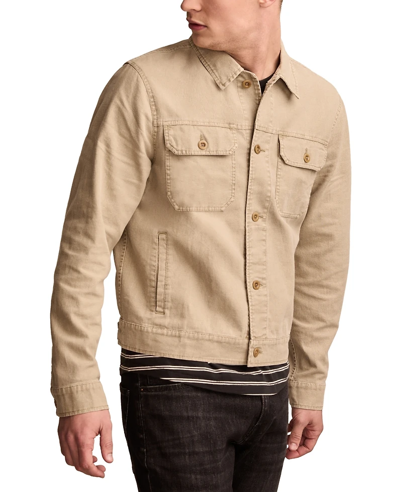 Lucky Brand Men's Long Sleeve Button-Front Trucker Jacket