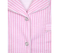 Max & Olivia Big Girls Striped Button-Front Top Shorts Pajamas With Scrunchie, 3 Piece Set