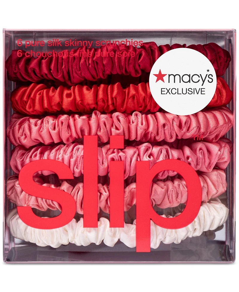 Slip 6-Pc. Strawberry Sundae Pure Silk Skinny Scrunchies Set, Exclusively at Macy's