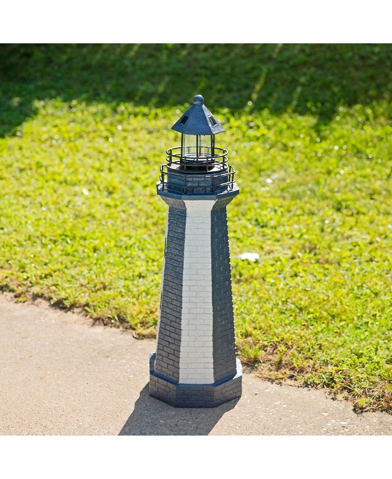 Outdoor Backyard Garden Nautical Lighthouse Solar Led Pathlight Statue Figurine - 36"