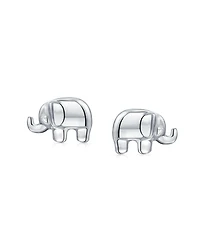 Bling Jewelry Lucky Elephant Wisdom Zoo Animal Lover Tiny Stud Earrings Finish .925 Sterling Silver