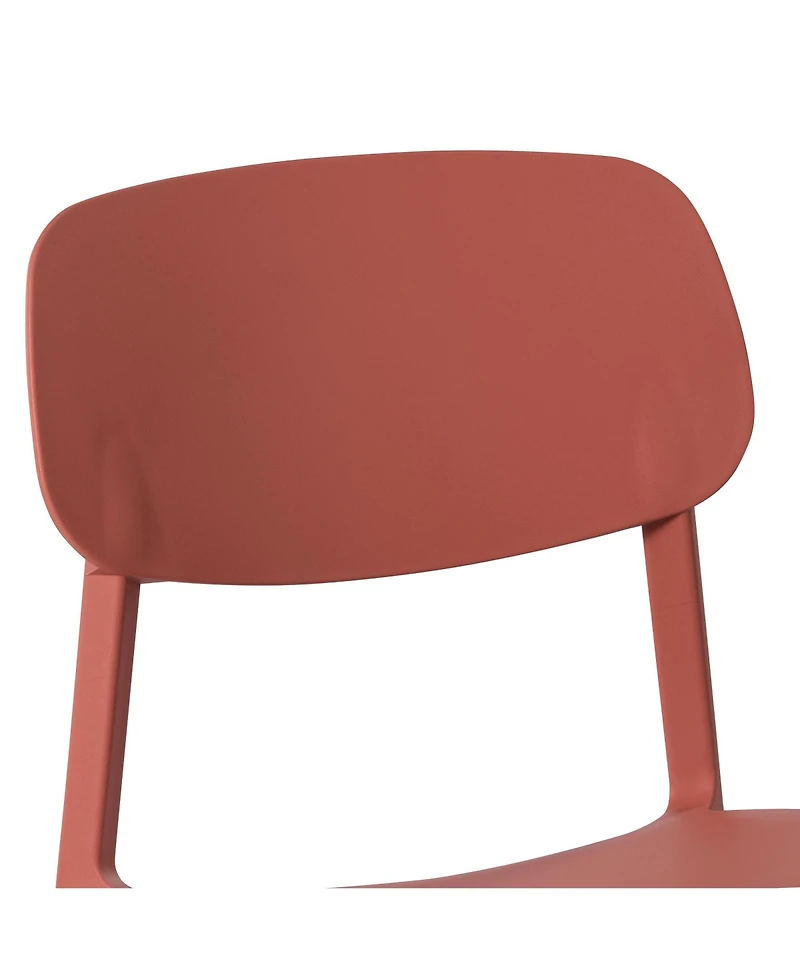 Modern Stackable Polypropylene Plastic Patio Dining Chair (Set of 2)