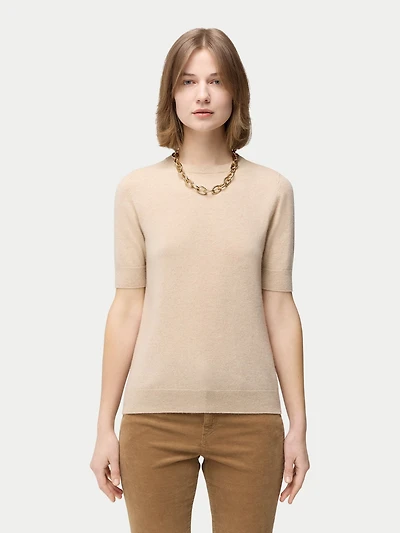 Gobi Cashmere Women's Organic Color Crew Neck Top