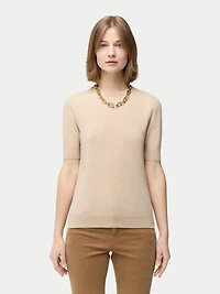 Gobi Cashmere Women's Organic Color Crew Neck Top