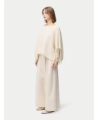 Gobi Cashmere Women's Fringed Sleeve Cashmere Poncho