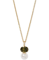 Eliot Danori Cubic Zirconia & Imitation Pearl Pendant Necklace, 16" + 2" extender, Exclusively at Macy's