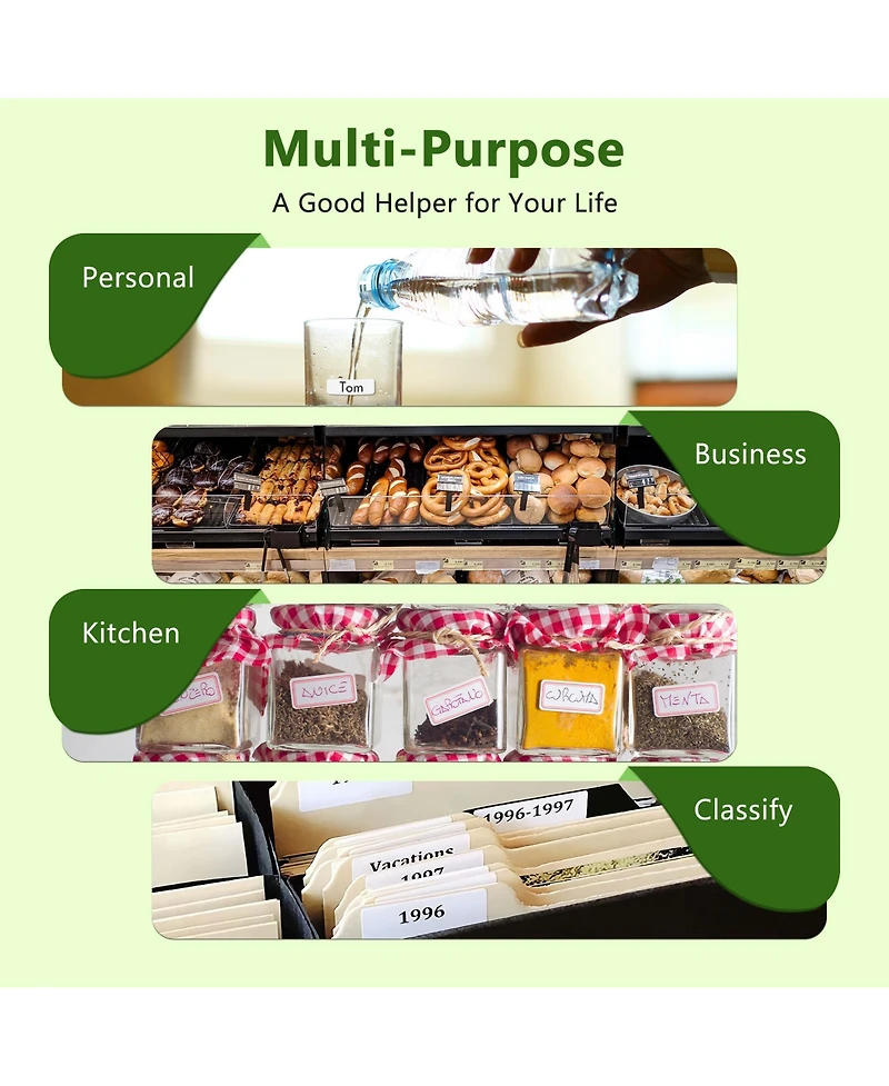 Polono P31S Label Maker Machine with Tape, Portable Thermal Printer, Bluetooth Printer for Organizing Storage Office Home, Sticker Make