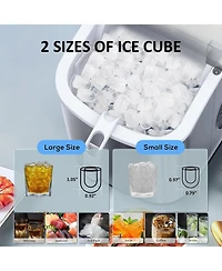 Zafro Portable Countertop Ice Maker Machine with Self-Cleaning, 9 Cubes Ready 6 Minutes, 26lbs/24H Production, Includes Scoop and Baske