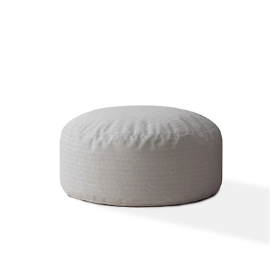 Textured Cotton Round Pouf Ottoman – Comfortable & Chic