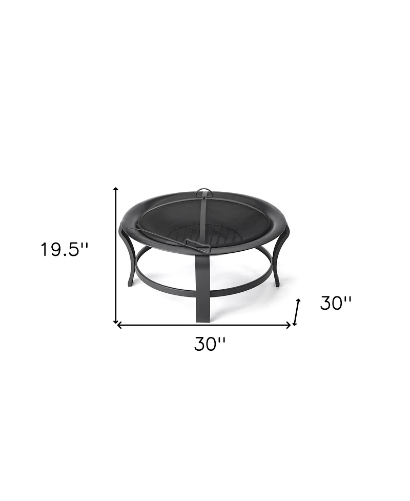 Steel Round Wood Burning Fire Pit for Outdoor Gatherings