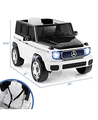 Officially Licensed Mercedes-Benz Eqg 12V Electric Kids Ride-On Car with Parent Remote Control, White