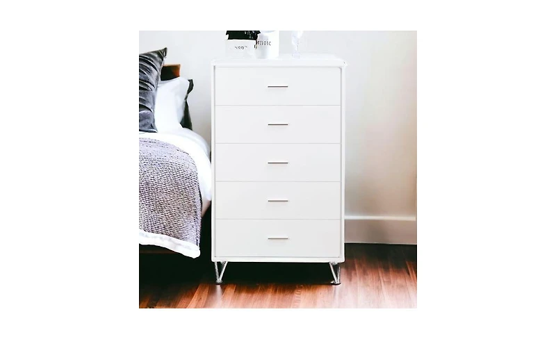 Five-Drawer Dresser for Bedroom Storage and Organization