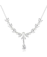 Jessica Simpson Pearl & Crystal Drop Necklace