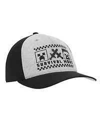 Minecraft Boys Survival Mode Youth Gray & Black Traditional Adjustable Hat