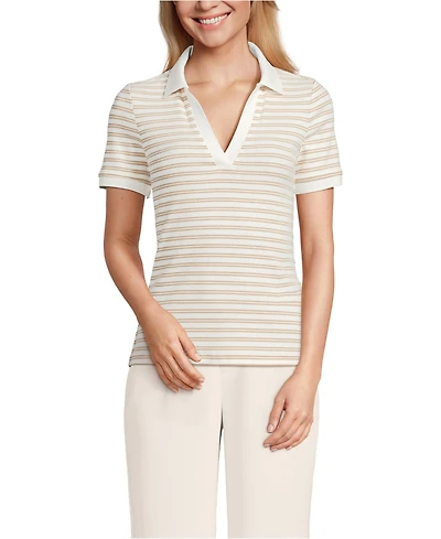 Lands' End Women's Wide Rib Polo Shirt