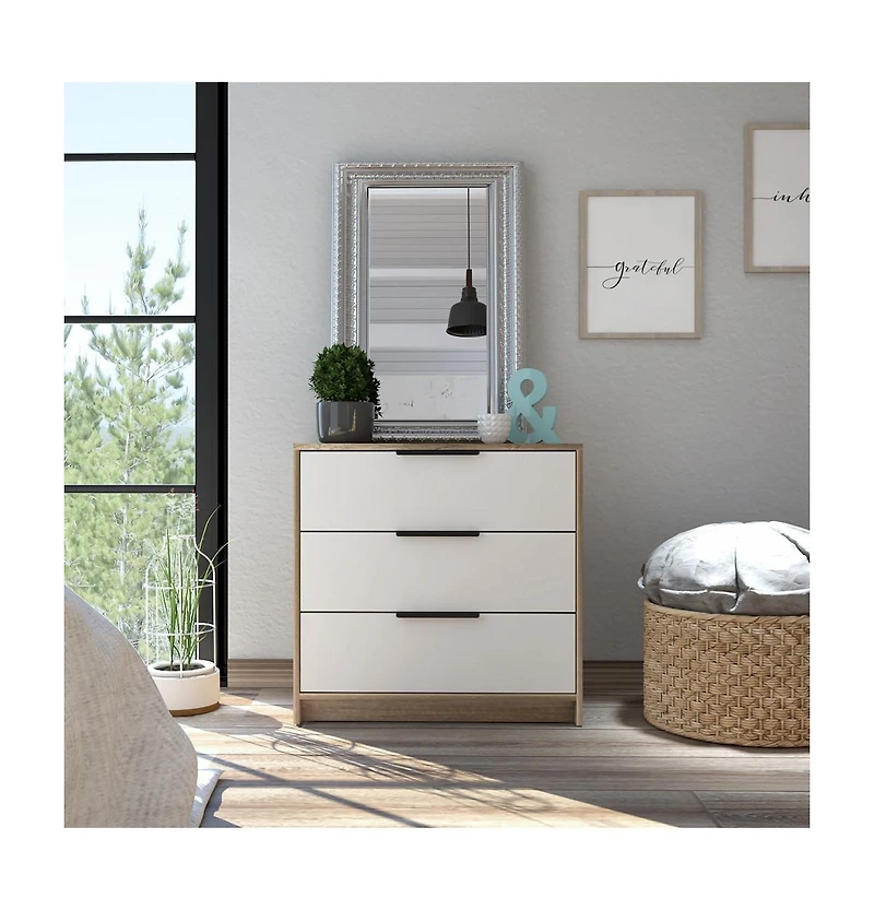 Three-Drawer Dresser for Bedroom Storage and Organization