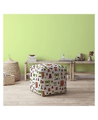 Cotton Owls Pouf Ottoman for Kids Room and Cozy Seating
