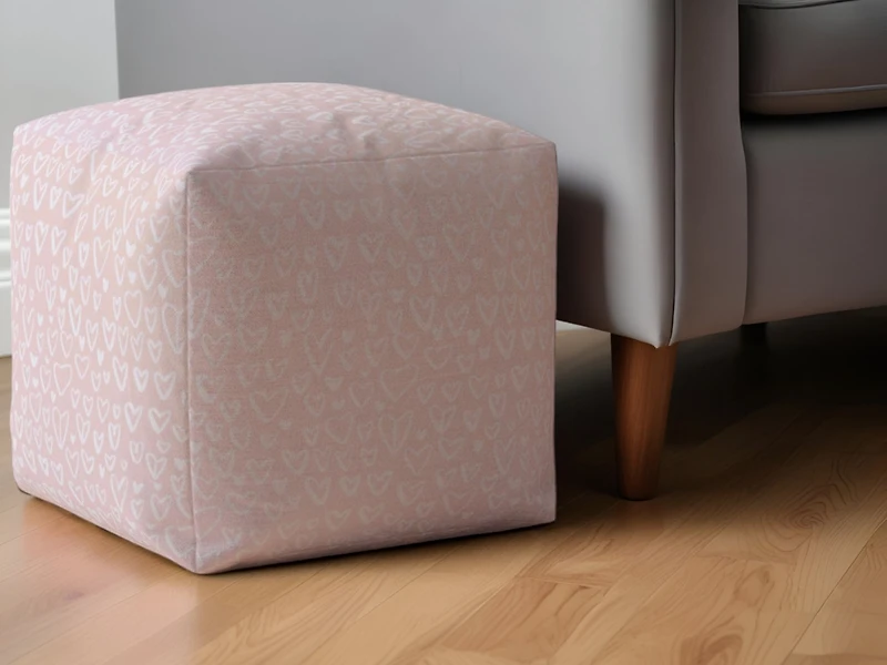 Textured Cotton Floral Pouf Ottoman – Cozy and Versatile
