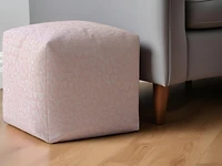Textured Cotton Floral Pouf Ottoman – Cozy and Versatile