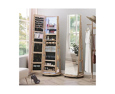 Vlsrka Jewelry Mirror Cabinet with Mirror and Lights