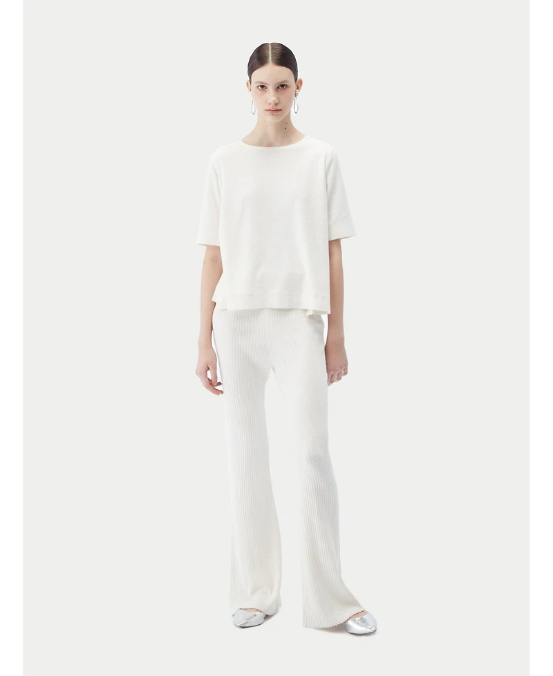 Gobi Cashmere Women's Box-Cut Cotton Silk Blend T-Shirt