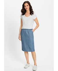 Olsen Women's Soft Denim Pull-On Skirt