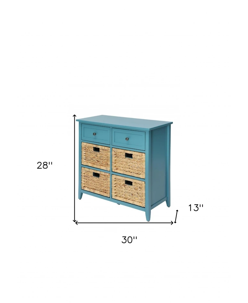 Stylish Teal Storage Chest with Drawers for Organizing Home Essentials