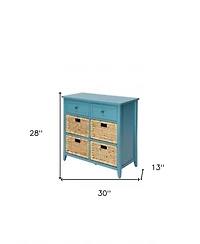 Stylish Teal Storage Chest with Drawers for Organizing Home Essentials