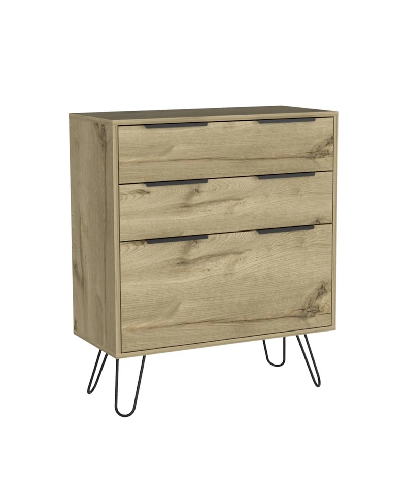 Stylish Three-Drawer Dresser with Smooth Glide Storage for Small Spaces
