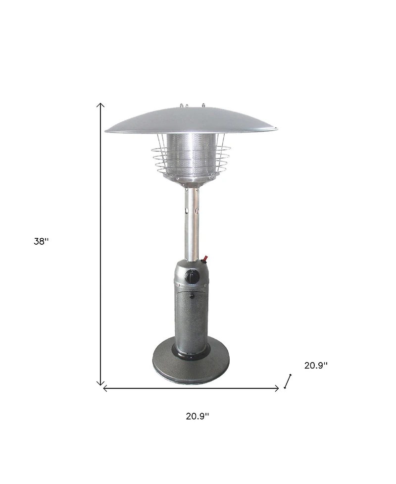 11000 Btu Silver Steel Propane Cylindrical Pole Tabletop Patio Heater