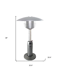 11000 Btu Silver Steel Propane Cylindrical Pole Tabletop Patio Heater