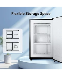 Zafro Compact Upright Freezer, 2.3 Cu Ft with Handle, Removable Shelves, Adjustable Thermostat, Low Noise Design for Bedroom, Apartment or Office