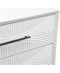 Modern Groovy 1-Drawer Wood Nightstand for Small Spaces