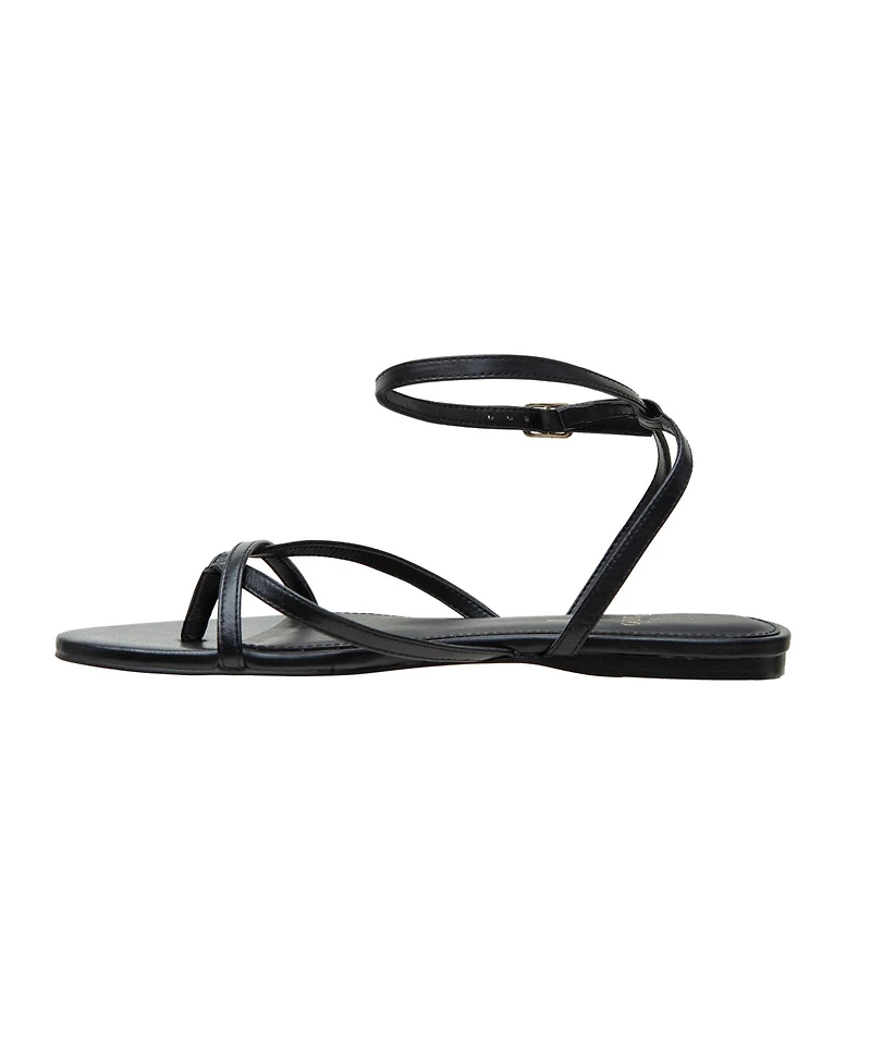 Linea Paolo Luz | Strappy Ankle Wrap Flat Leather Sandals