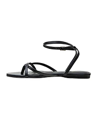 Linea Paolo Luz | Strappy Ankle Wrap Flat Leather Sandals