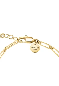 Rosefield Crystal Bar Bracelet In 14K Yellow Gold Plated Stainless Steel