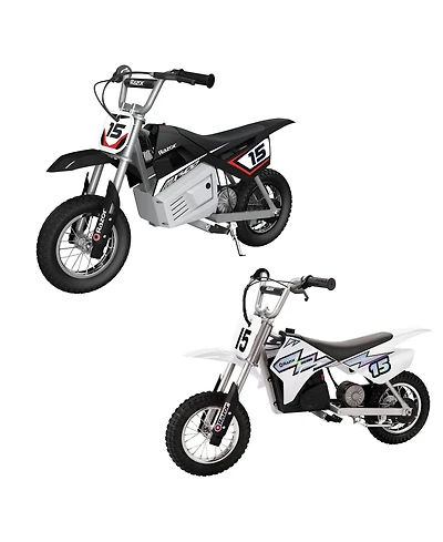 Razor MX400 Dirt Rocket Electric Motocross Motorcycle Bikes, 1 Black & 1 White