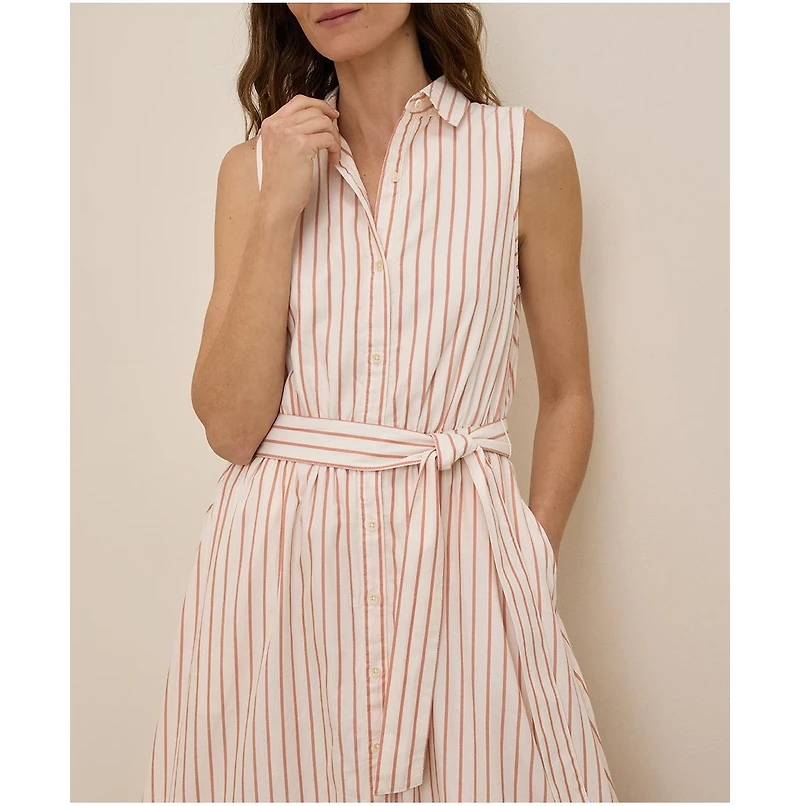 Pact Women's Organic Cotton Sunset Lightweight Cotton Sleeveless Shirtdress