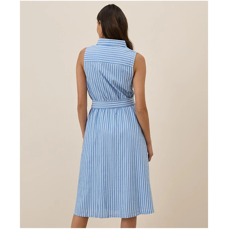 Pact Women's Organic Cotton Sunset Lightweight Sleeveless Shirtdress