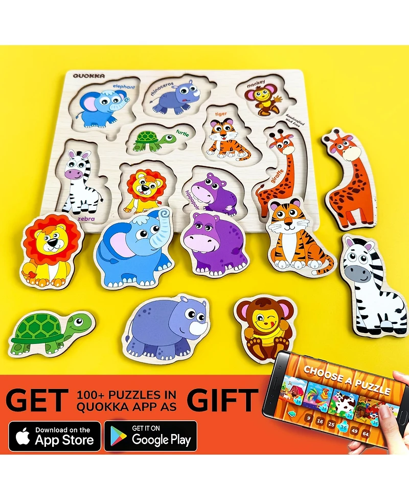 Quokka Wooden Puzzles for Toddlers 3-5 - Games Children's Learning