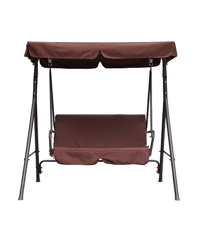 Patio Swing Outdoor Porch Swing Chair for Adults with Removable Cushion 2 Seat Large Converting Canopy Swing Glider for Garden Backyard Deck