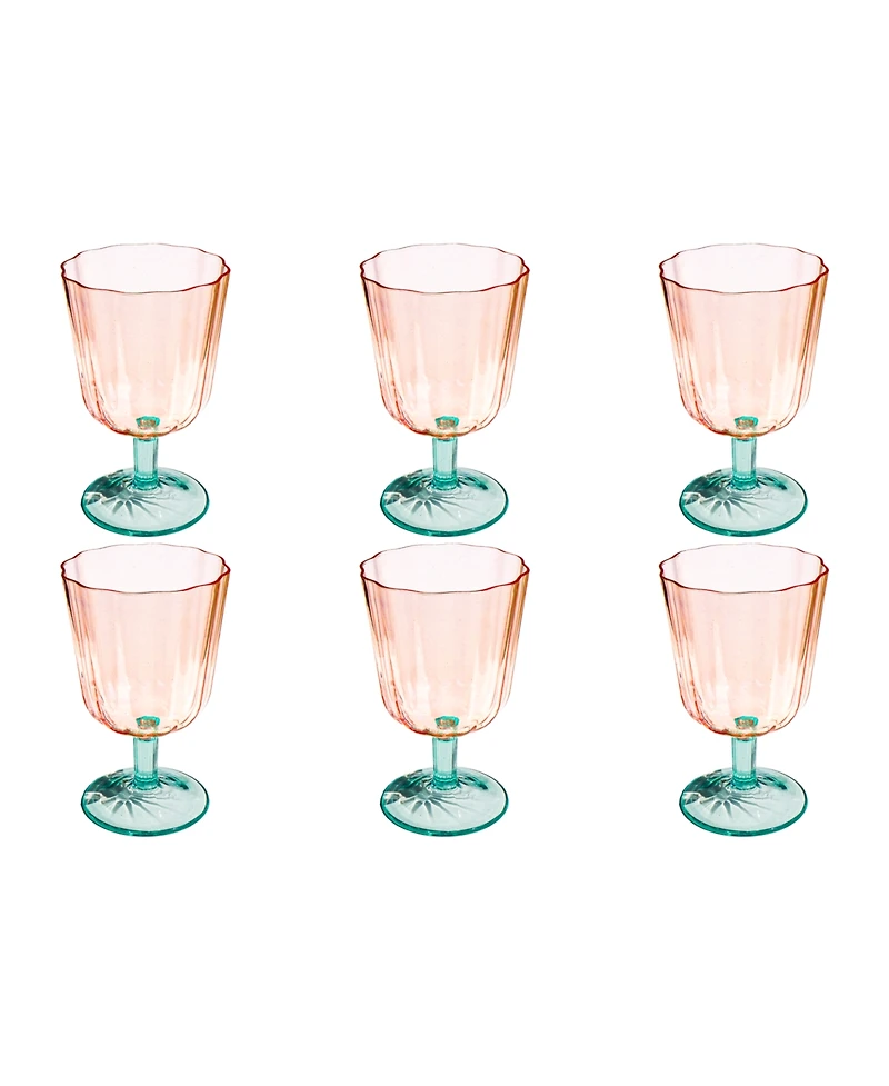 Abode Homewares Vines Etch Jumbo Glasses, Set of 6