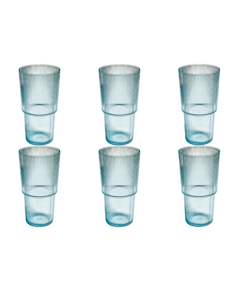Abode Homewares Fine Ribbed Jumbo Glasses, Set of 6
