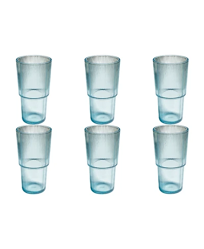 Abode Homewares Fine Ribbed Jumbo Glasses, Set of 6