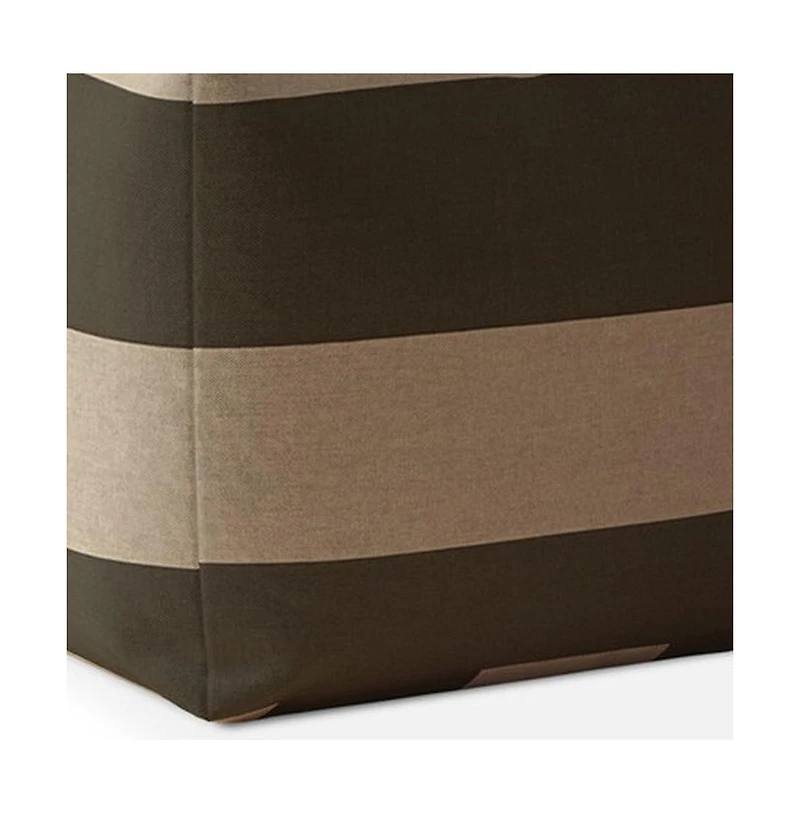 Cotton Striped Pouf Ottoman for Living Room and Bedroom Seating